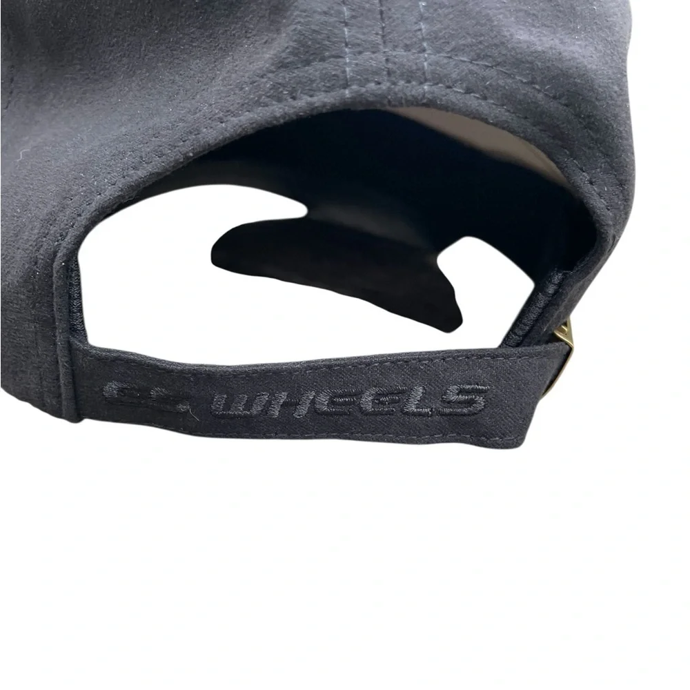 E5 Wheels Suede-Feel Adjustable Unisex Black with Red Billed Cap